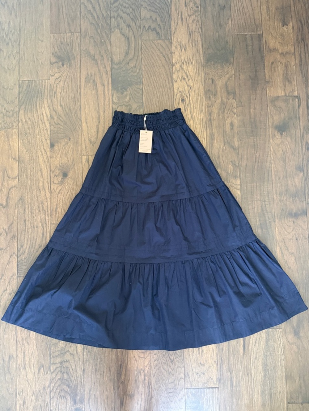 Quince Navy Tiered Maxi Skirt - Sz Small (new with tags)
